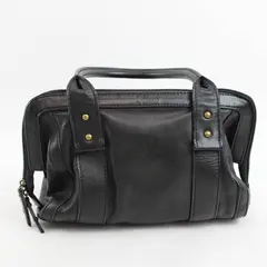 North Style Small Black Leather Top Handle Satchel Purse