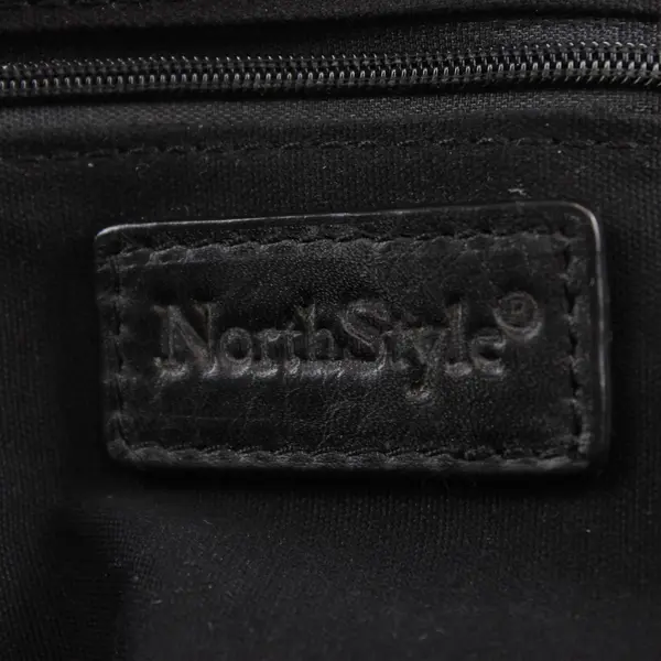 North Style Small Black Leather Top Handle Satchel Purse