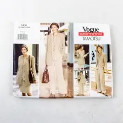 Vintage Vogue 1437 Jacket Vest Pants Skirt Cut Sewing Pattern Size 8 10 12
