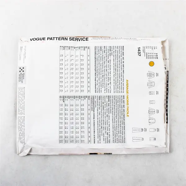 Vintage Vogue 1437 Jacket Vest Pants Skirt Cut Sewing Pattern Size 8 10 12