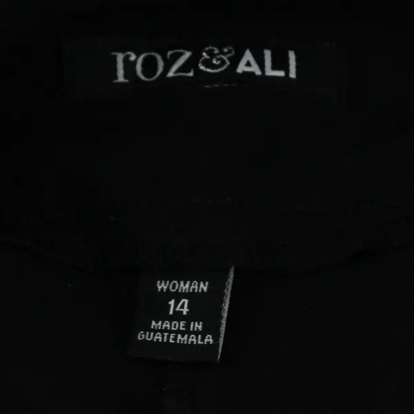 Roz & Ali Solid Black Tapered Dress Pants Women's 14