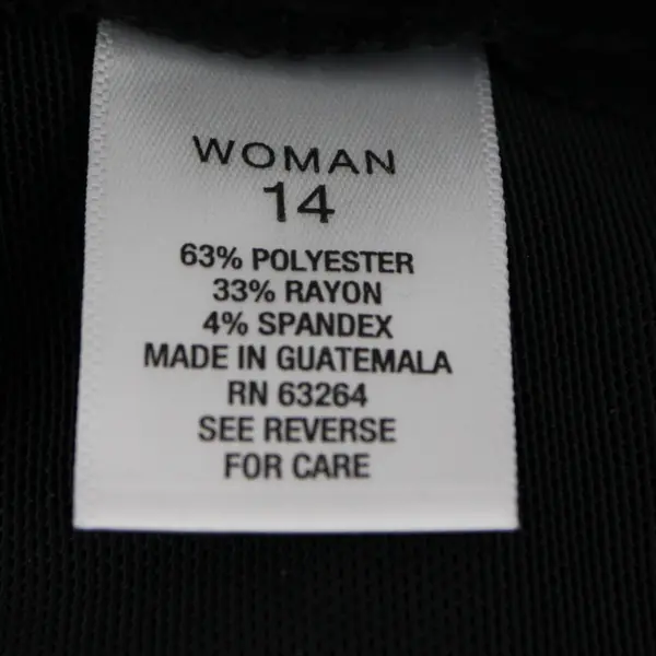 Roz & Ali Solid Black Tapered Dress Pants Women's 14