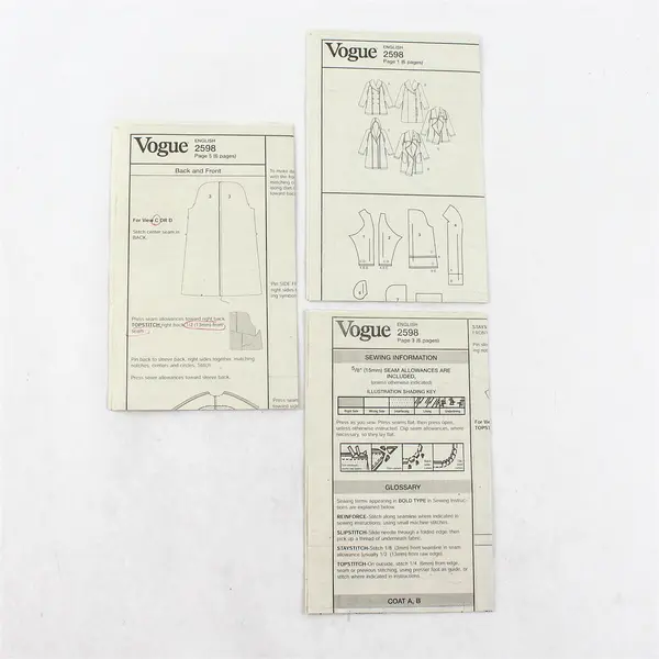 Vintage Vogue 2598 Jackets Cut Sewing Pattern Size S M L
