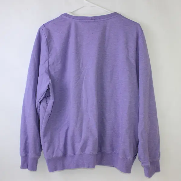 Alfred Dunner Floral Embroidered Purple Crew Neck Sweatshirt Women's Large