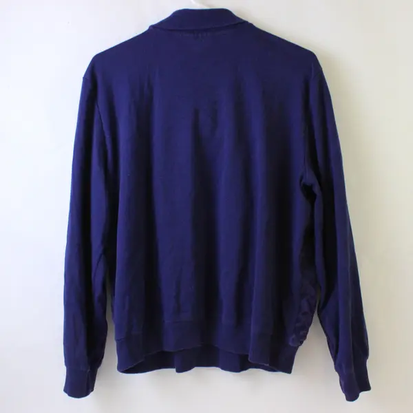 Alfred Dunner Purple Floral Embroidered Indigo 1/4-Zip Sweatshirt Women's Large