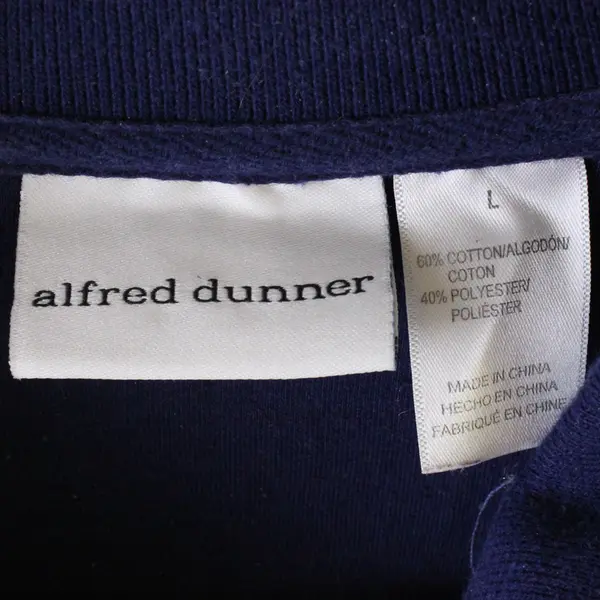 Alfred Dunner Purple Floral Embroidered Indigo 1/4-Zip Sweatshirt Women's Large
