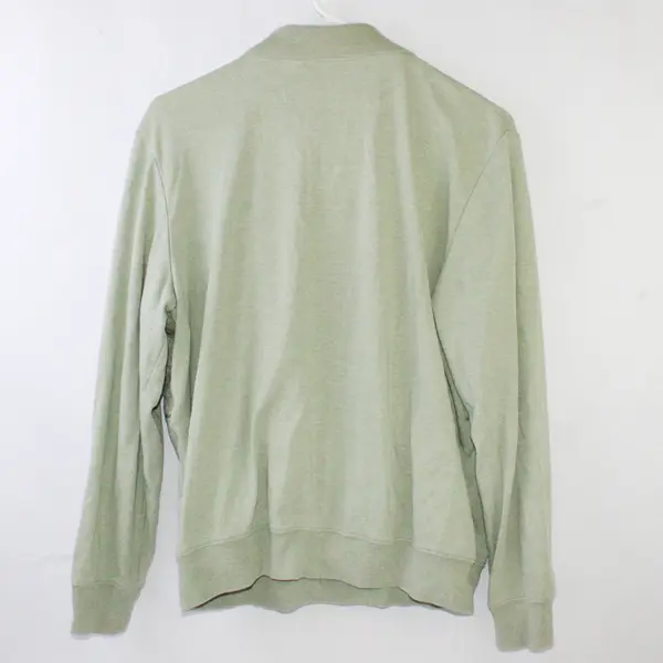 Alfred Dunner Floral Embroidered Green 1/4-Zip Sweatshirt Women's Large