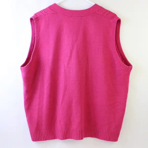 Sara Morgan Magenta Pink Cable Knit Button-Front Sweater Vest Women's 2X