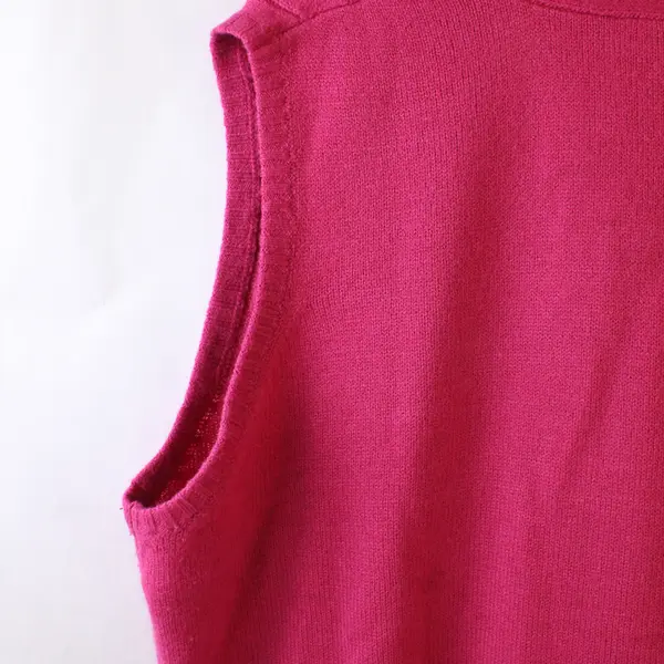 Sara Morgan Magenta Pink Cable Knit Button-Front Sweater Vest Women's 2X