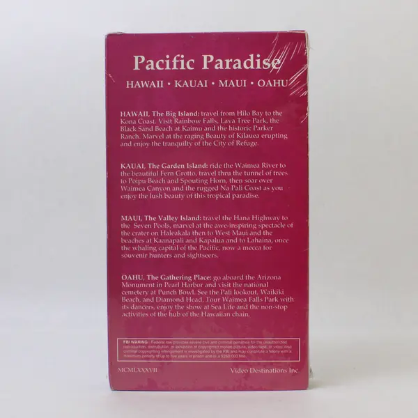 Hawaii A Pacific Paradise 1987 VHS Featuring the Islands of Hawaii New Sealed