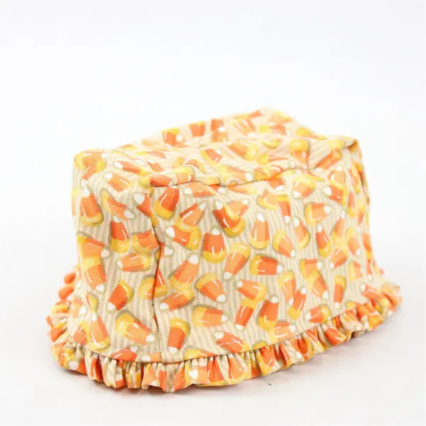 Longaberger 1999 Candy Corn Basket Liners Cotton Ruffles USA