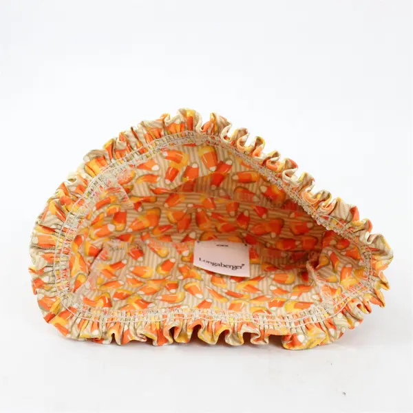 Longaberger 1999 Candy Corn Basket Liners Cotton Ruffles USA
