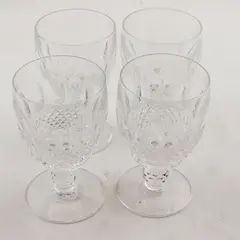 Set of 4 Vintage Waterford Colleen Crystal Water Goblets Cut Glass Stemware