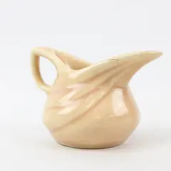 Small Ceramic Pitcher/Creamer With Handle Pink/Salmon 2.8" Tall Marked USA