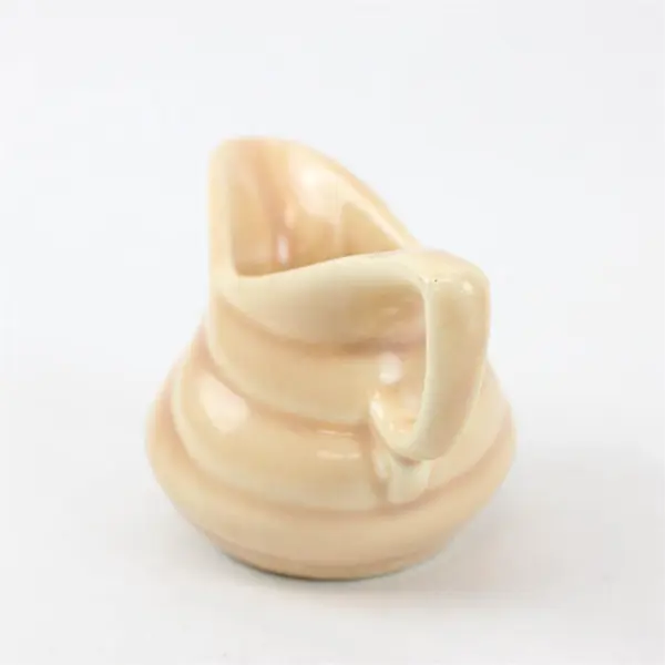 Small Ceramic Pitcher/Creamer With Handle Pink/Salmon 2.8" Tall Marked USA