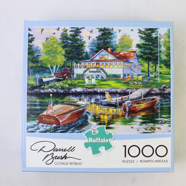 Darrell Bush Cottage Retreat 1000 Piece Jigsaw  Puzzle, #91210 complete 