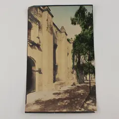San Gabriel Mission California Hand Colored Photo 1930s Marchbank's Art Store