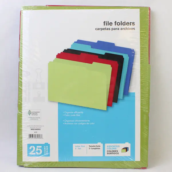 New Set of 25 Paper Folders Multiple Colors
