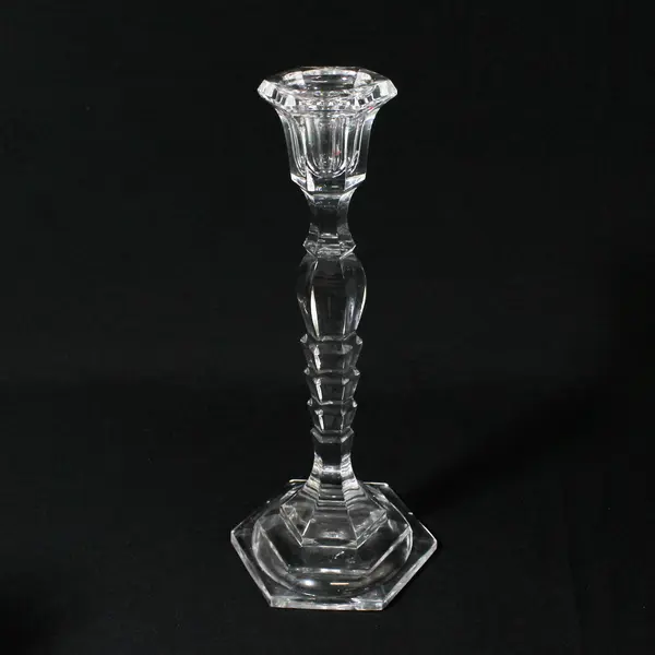 Set of 3 Crystal Candle Sticks 5" 7" & 10" Tall