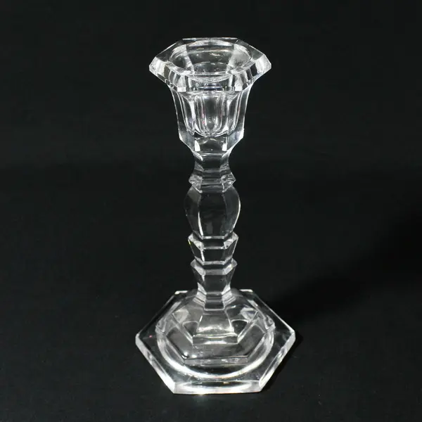 Set of 3 Crystal Candle Sticks 5" 7" & 10" Tall