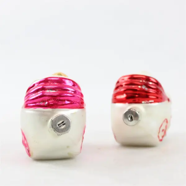 Vintage Hand-Blown Set of 2 Baby in Pram Glass Ornaments Poland 3.5" Tall