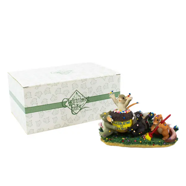 Fitz And Floyd Charming Tails "Friendship Is The Reason To Celebrate" Figurine
