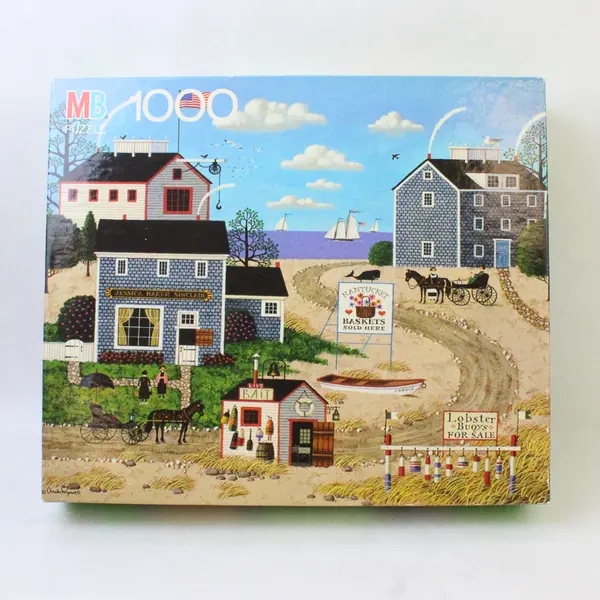 MB Charles Wysocki's Americana Nantucket Bay Scene 1000 PC Puzzle, Complete