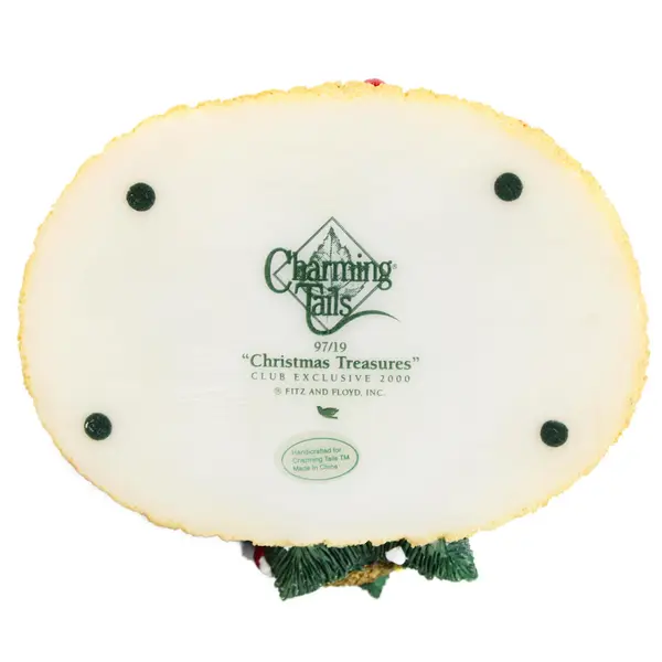 Fitz And Floyd Charming Tails "Christmas Treasures" Club Exclusive Figurine 2000