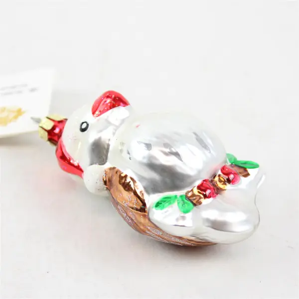 VTG The Golden Bell Collection Christmas Glass Bird Ornament 4.5" Tall HB VG