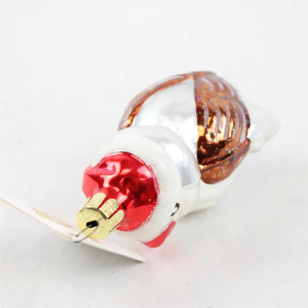 VTG The Golden Bell Collection Christmas Glass Bird Ornament 4.5" Tall HB VG