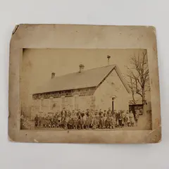 District 45 Oak Valley Kansas Schoolhouse Students Mounted Photo Circa 1900