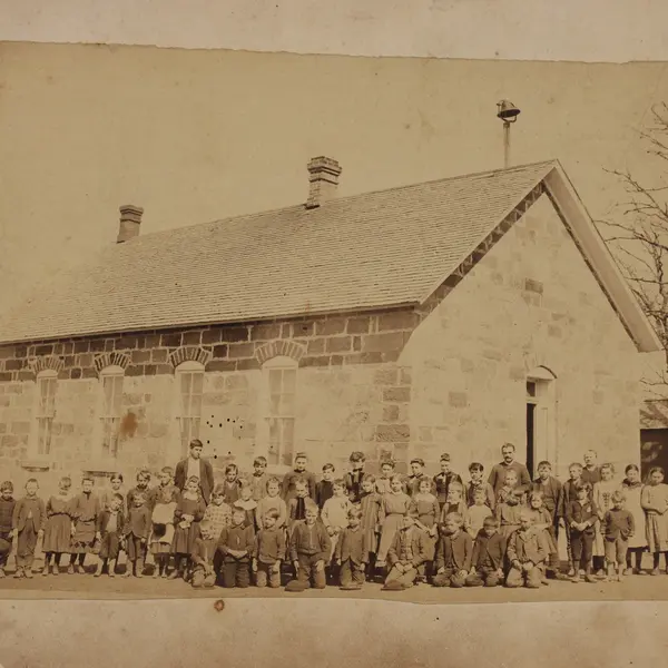 District 45 Oak Valley Kansas Schoolhouse Students Mounted Photo Circa 1900