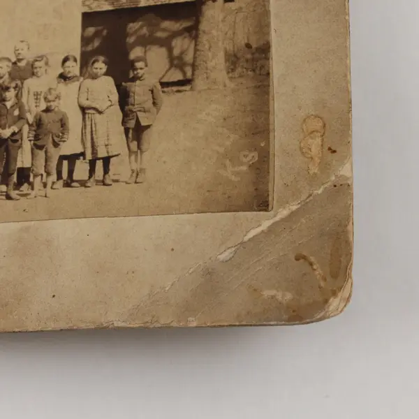 District 45 Oak Valley Kansas Schoolhouse Students Mounted Photo Circa 1900