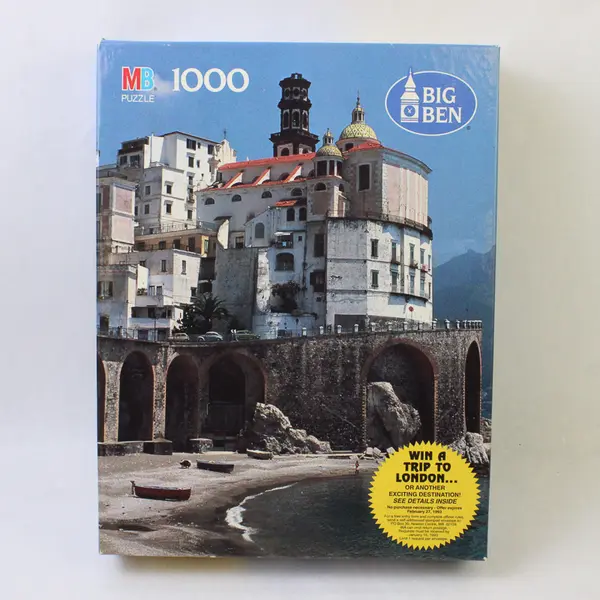 Vintage 1991 MB Big Ben 1000 Piece Jigsaw Puzzle Atrani, Italy 50th Anniversary