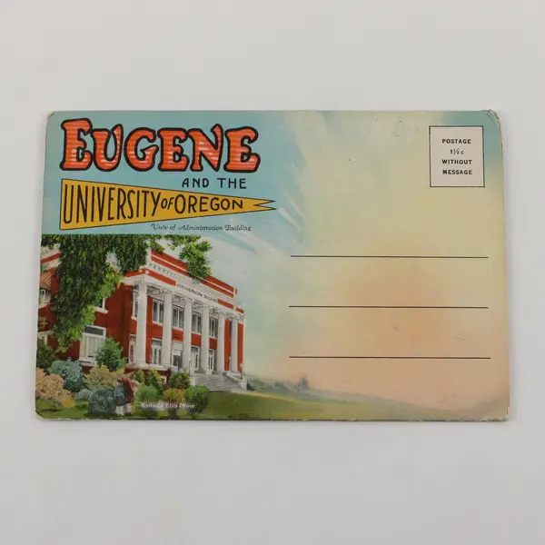 Vintage Eugene University Of Oregon Souvenir Postcard Folder