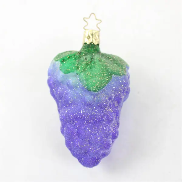 Vintage Inge Glas Purple Grape Cluster Hand-Blown Ornament 4.5" Tall Good 