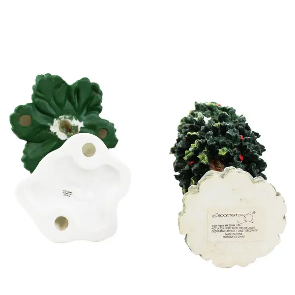 Lot Of 2 Department 56 Heritage Village Collection Porcelain 2 Christmas Trees