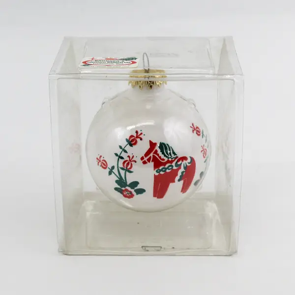 Bronners Swedish Dala Horse Ball Christmas Ornament NIP