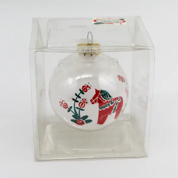 Bronners Swedish Dala Horse Ball Christmas Ornament NIP