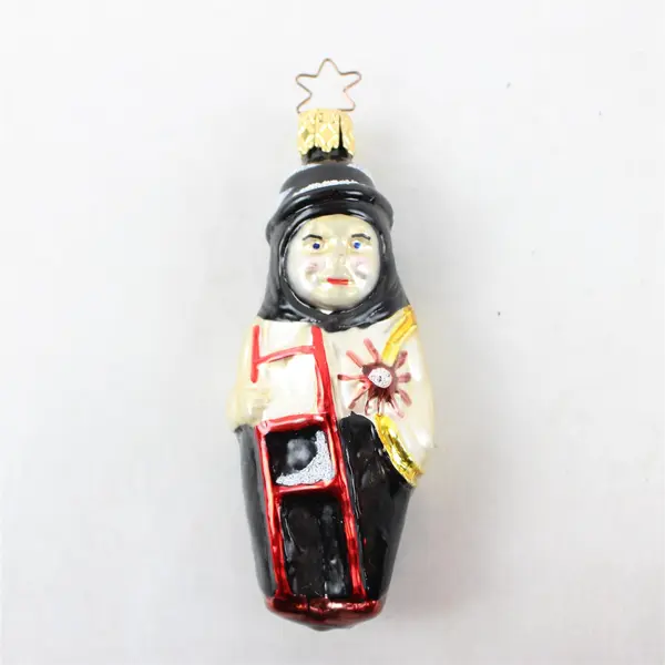 Vintage 4" Inge Glas Hand Blown & Painted Glass Chimney Sweep Ornament VG