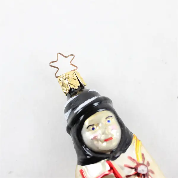 Vintage 4" Inge Glas Hand Blown & Painted Glass Chimney Sweep Ornament VG