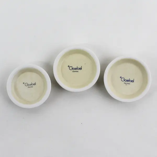 3 Goebel Ceramic Figurine Stands  2" Good Luck Congratulations Father's Day