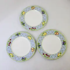 Lot Of 3 Mikasa Fruit Rapture Pattern Super Strong China Salad Plates 8.5"