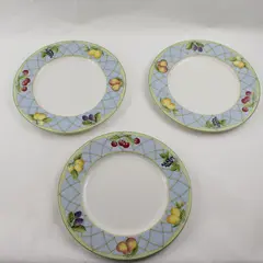 Lot Of 3 Mikasa Fruit Rapture Pattern Super Strong China Dinner Plates 11"