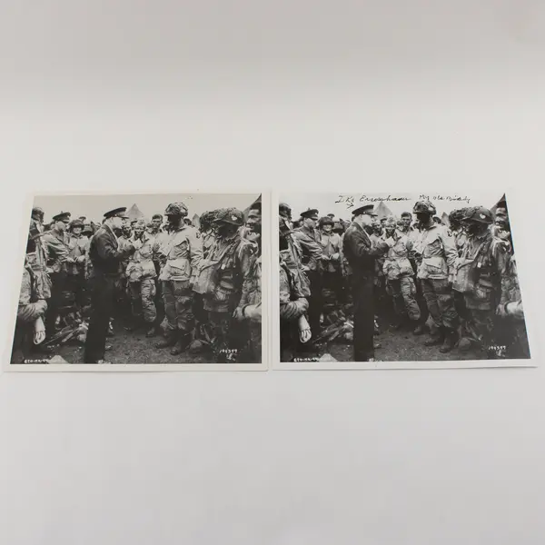 Lot Of 2 Eisenhower Addressing D-Day Troops WWII Veterans Committee Reproduction