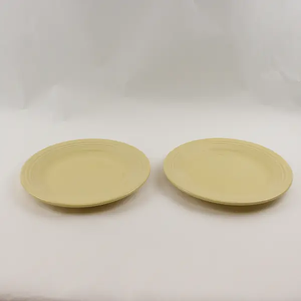 Lot Of 2 Homer Laughlin Fiesta Pattern Butter Yellow Dinner Plates 10.75"