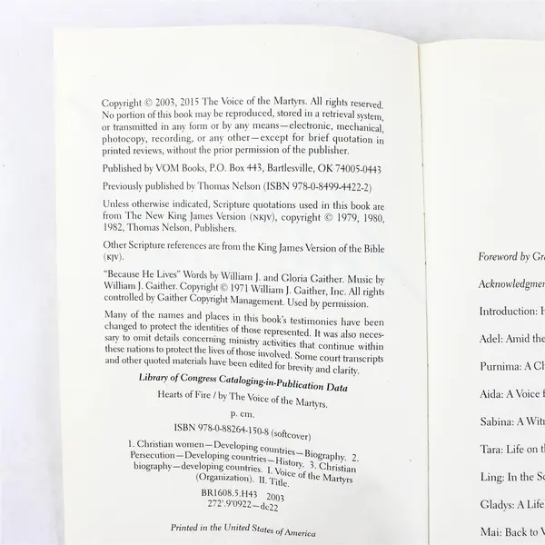 Hearts of Fire 2003 Paperback VOM Books Inspirational Fiction