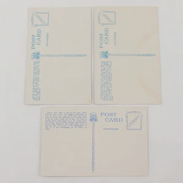 Lot Of 3 San Francisco Postcards 1930s Portsmouth Sq. Chinatown Golden Gate Park