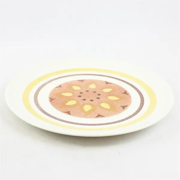 Taylor Smith & Taylor (Ts&T) Yellow Star Pattern Ceramic Round Platter 12.5"