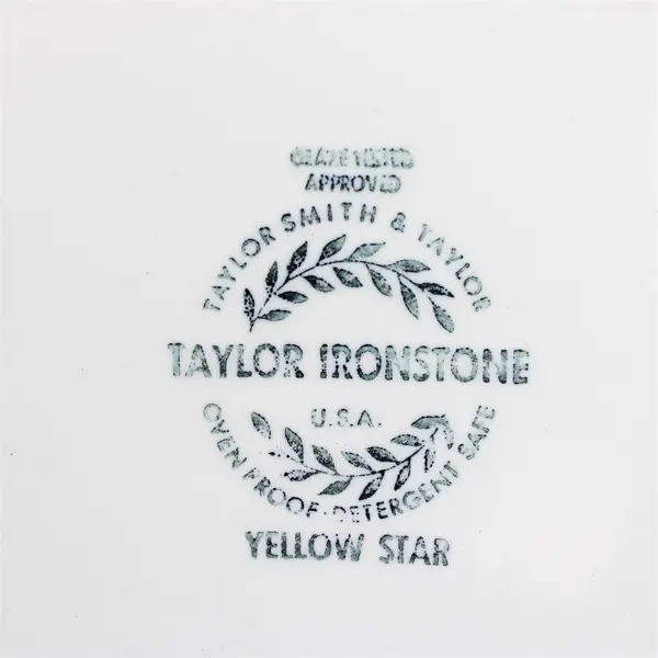 Taylor Smith & Taylor (Ts&T) Yellow Star Pattern Ceramic Round Platter 12.5"